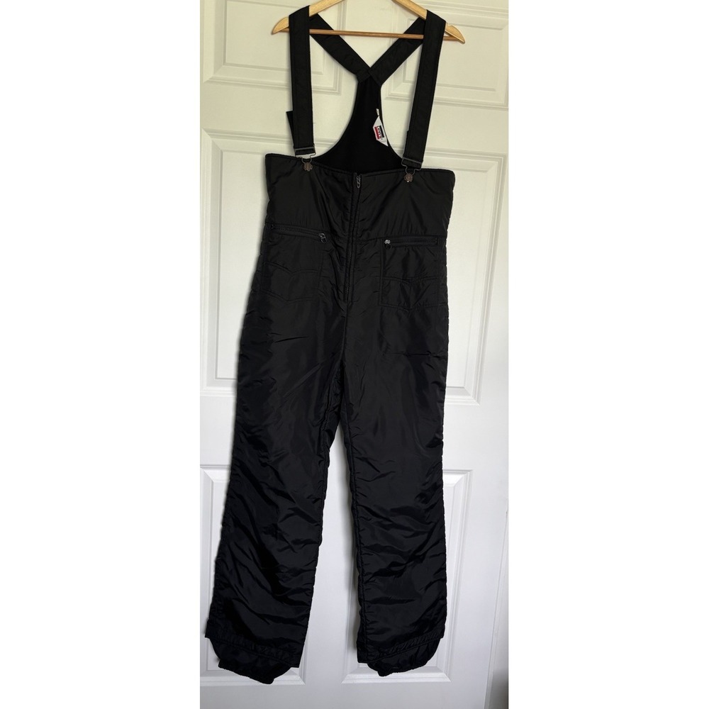 Vintage Levi's Ski Snow Bib Overalls XL Black Insulated USA made Winter Ski